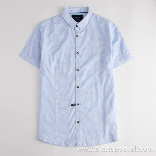 Anti-static Men's Print Short Sleeve Cotton Shirt